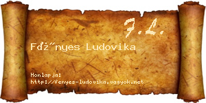 Fényes Ludovika névjegykártya